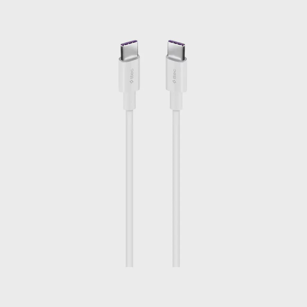 Kabel ttec Type-C to Type-C 100W Fast Charge Cable, White,150cm (2DK49B) — Smartfon üçün kabelləri və keçidçilər, Bakı
