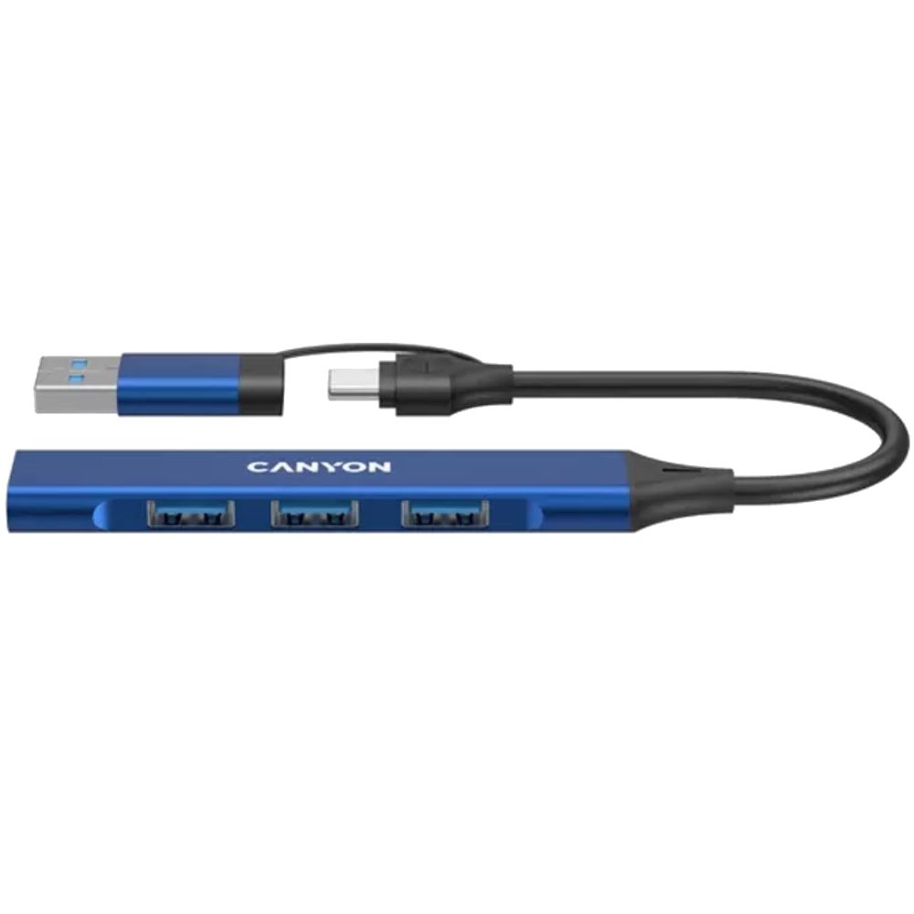 Ötürücü Canyon Hub DS-02 4in1 Usb-a/c Blue CNS-TDS02BL — Kompüterlər və noutbuklar, Bakı (2)