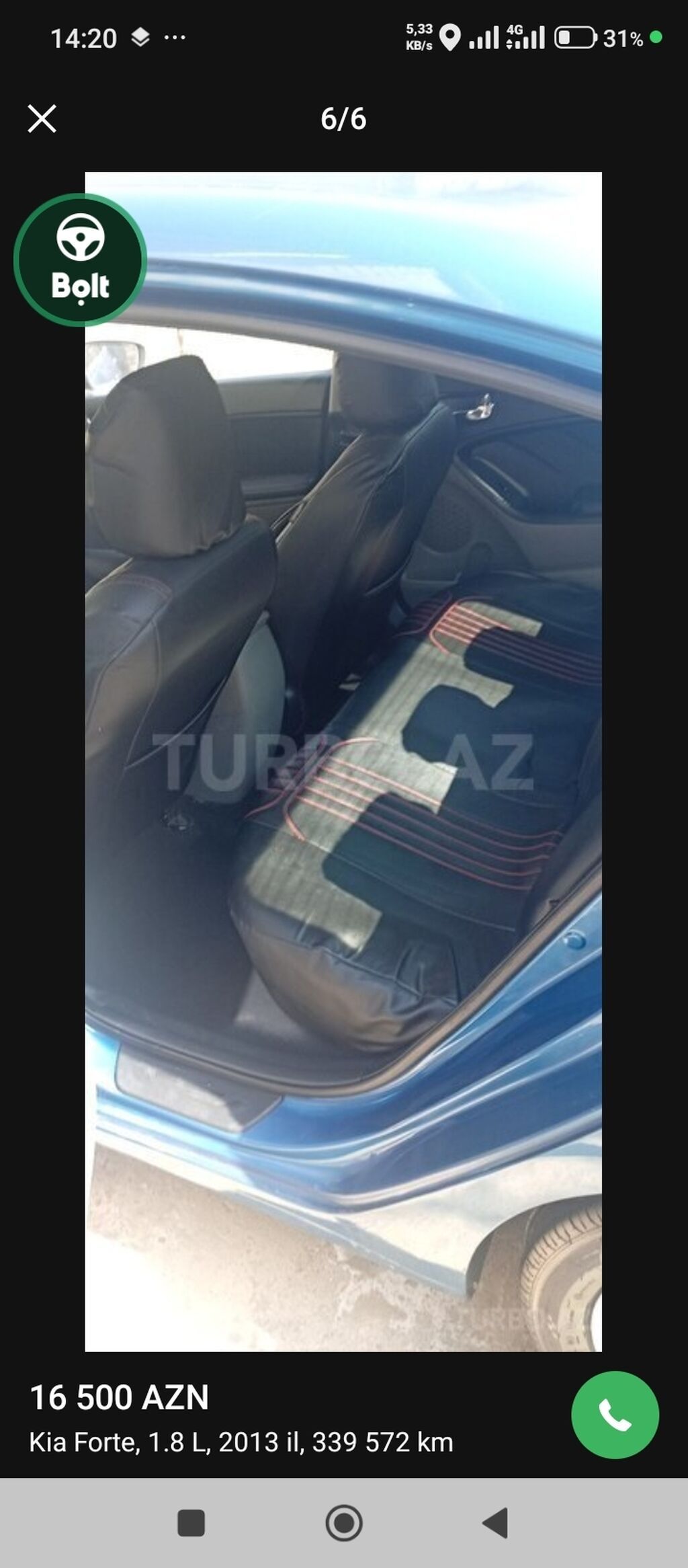 Kia Cerato sedan – mavi rəng. taksi sertifikati var 2005 masinim var — Avto, Masazır (6)