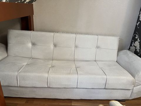 Açıq boz rəngdə, müasir dizaynlı divan acılır bazalıdı - Parça — Bakı