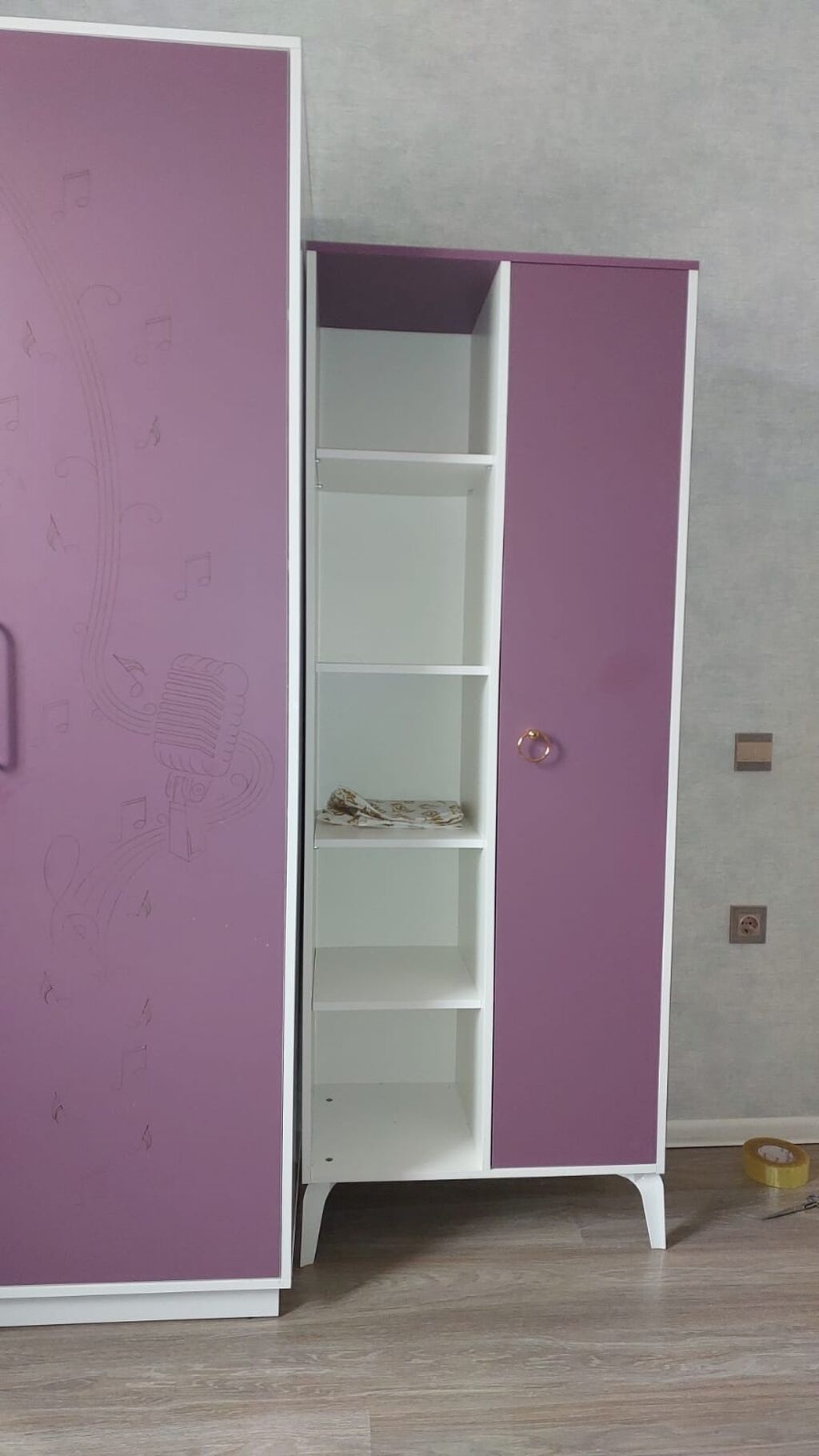 Uşaq/yeniyetmə otağı üçün şkaf dəsti - Rəng: bənövşəyi-ağ — Mebel, Digah (2)