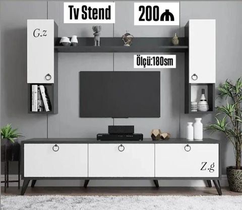 TV stend dəsti Ölçü: 180 sm Qiymət: 200 Müasir iki rəngli — Bakı
