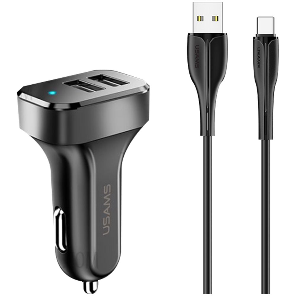 Avtomobil üçün adapter Usams C13+U35 Type-c Cable NTU35TC13TZ — Mallar, Bakı (2)