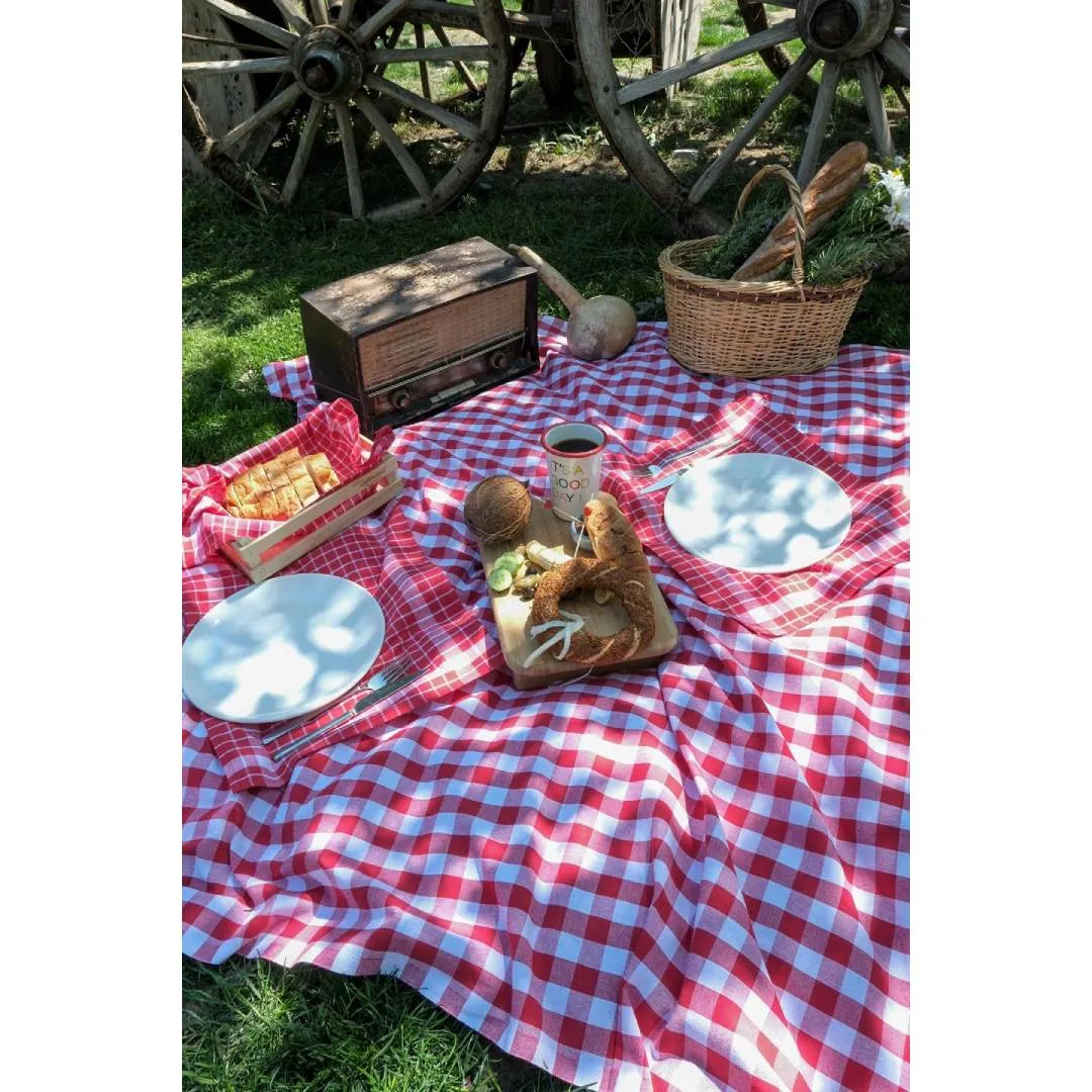 Piknik süfrə dəsti İyiGecələr Happy Days, Qırmızı (8681234937229) — Bakı