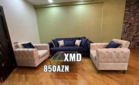Klassik üslubda 3+1+1 yumşaq mebel dəsti - Tərkibi: 1 ədəd 3 nəfərlik — Bakı