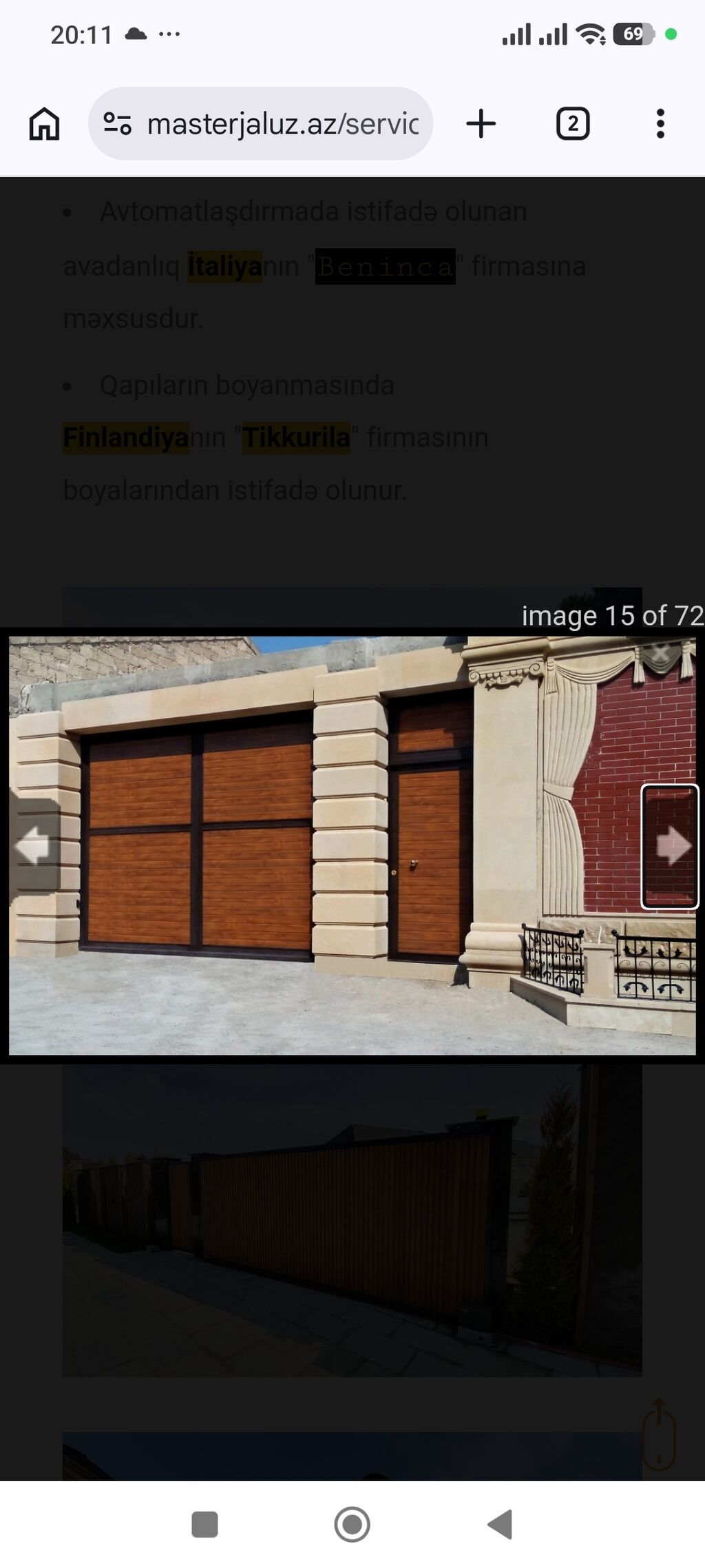 Taxta teksturalı qaraj qapıları və giriş qapıları - Material və — Təmir və inşaat, Bakı (4)