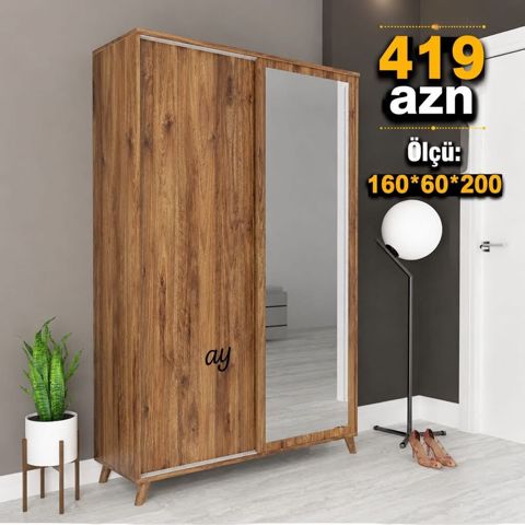 Aynalı sürgülü dolab - Qiymət: 419 AZN (şəkildə göstərilib) - Ölçü — Bakı