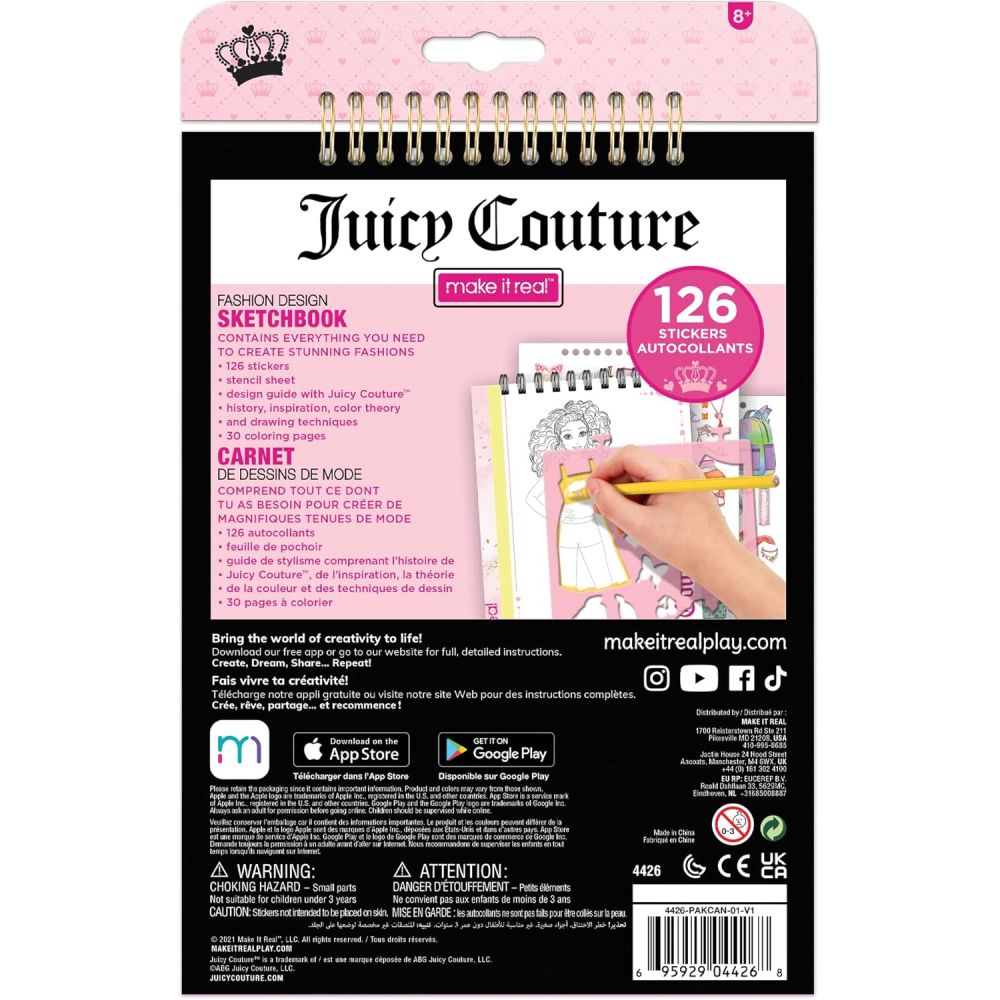 Bloknot Make It Real Juiicy Couture Fashion Design Sketchbook 4426MR / 695929044268 — Mallar, Bakı (2)