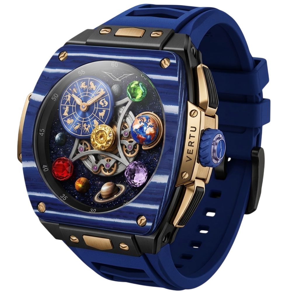Smart saat Vertu Grand Watch S1 Bespoke WS1-GDJ-T-BW11-C-HW-019 Gold,White,Blue — Uşaq smart saatları, Bakı (2)