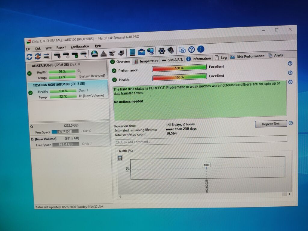 Daxili Sərt disk (HDD) Toshiba, 1 TB, 2.5", İşlənmiş — Elektronika, Bakı (3)