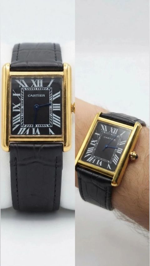 Cartier Tank saat - Model: Cartier Tank, düzbucaqlı korpus - Korpus — Bakı