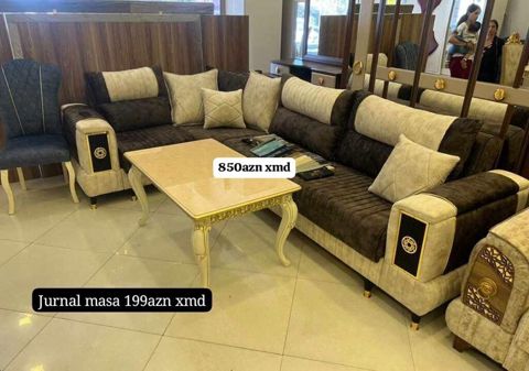 Künc divan dəsti və jurnal masa - Künc divan: geniş oturma sahəsi — Bakı