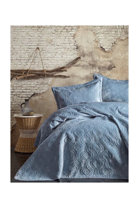 Yataq örtüyü Cotton box Soft Jakarlı Tək nəfərlik Mavi (8680108045046) — Bakı
