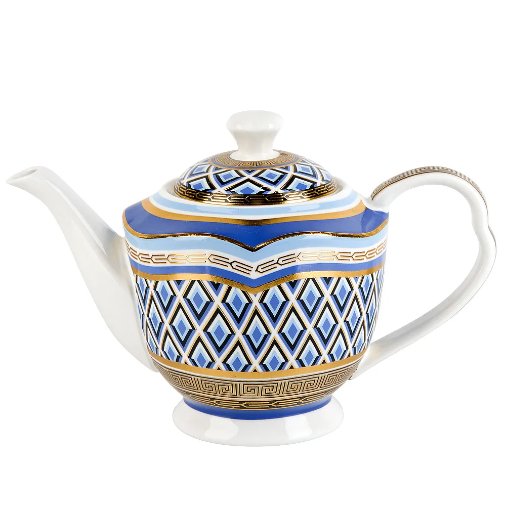 Çaynik Nouvelle Home Golden blue, farfor, 600 ml (200183) — Bakı