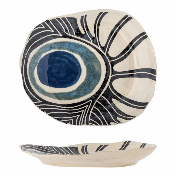 Dekorativ boşqab Bloomingville Yamato Blue Stoneware 31x4x26,5 sm — Bakı