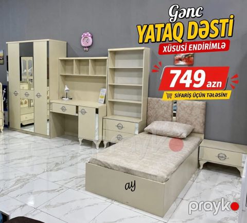 Gənc yataq dəsti – funksional və zərif dizayn Dəst tərkibi: - 1