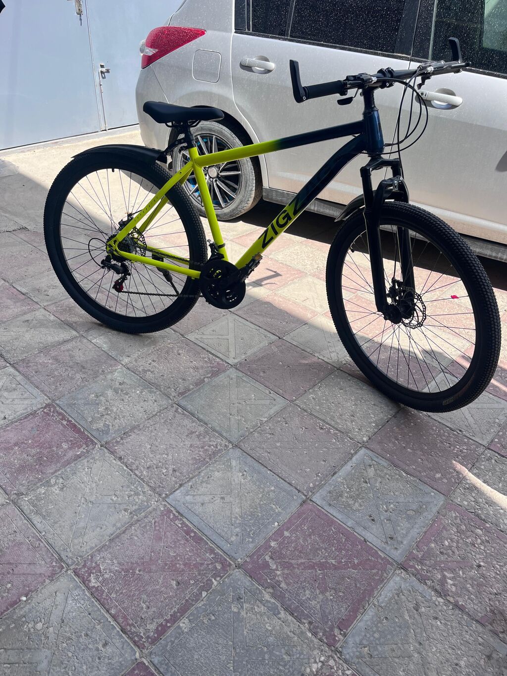 Zıgzag dağ/şossə tipli velosiped - Rəng: sarı-neon/qartal mavi ombre — Dağ velosipedləri, Mehdiabad (3)