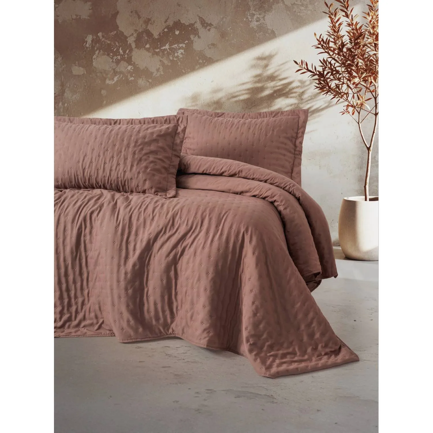 Yataq örtüyü dəsti Cotton Box Serra Niva, tək nəfərlik, Gülkurusu (8680108083154) — Bakı
