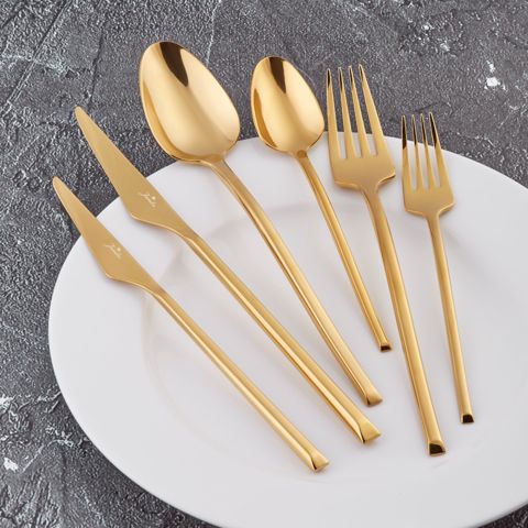 Çəngəl qaşıq bıçaq dəsti Jumbo 5500 84 parça Titan qızılı 8681085390860 — Bakı