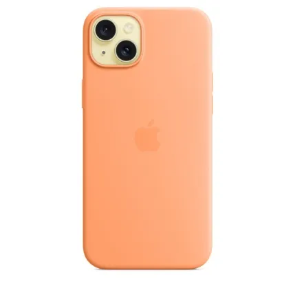 Çexol Apple iPhone 15 Plus Silicone Case with MagSafe - Orange Sorbet (MT173ZM/A) — Bakı