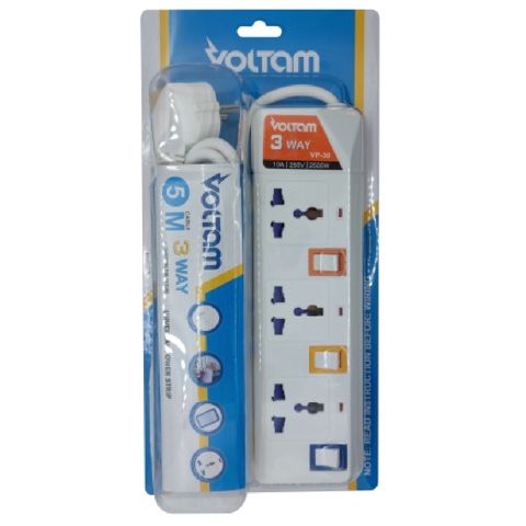 Uzadıcı Voltam 5 m VP-30 3 Way Universal Type Power Strip — Bakı
