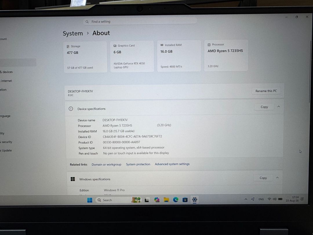 Lenovo LOQ 15ARP9 RTX4050 — Elektronika, Bakı (11)