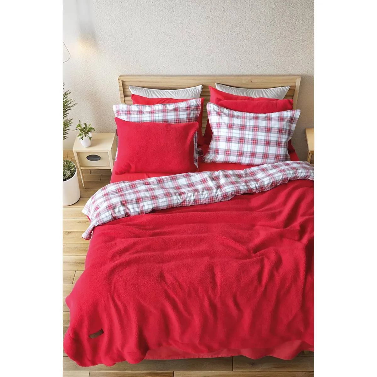 Yataq dəsti İyiGecələr Sherwood Cozy, tək nəfərlik, Qırmızı (8681234934358) — Bakı