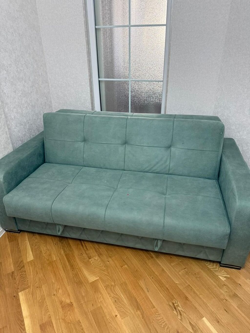 Bazalı açıla bilen 2 neferlik taxt kimi Yaşıl-boz tonlarda, müasir — Mebel, Bakı (2)