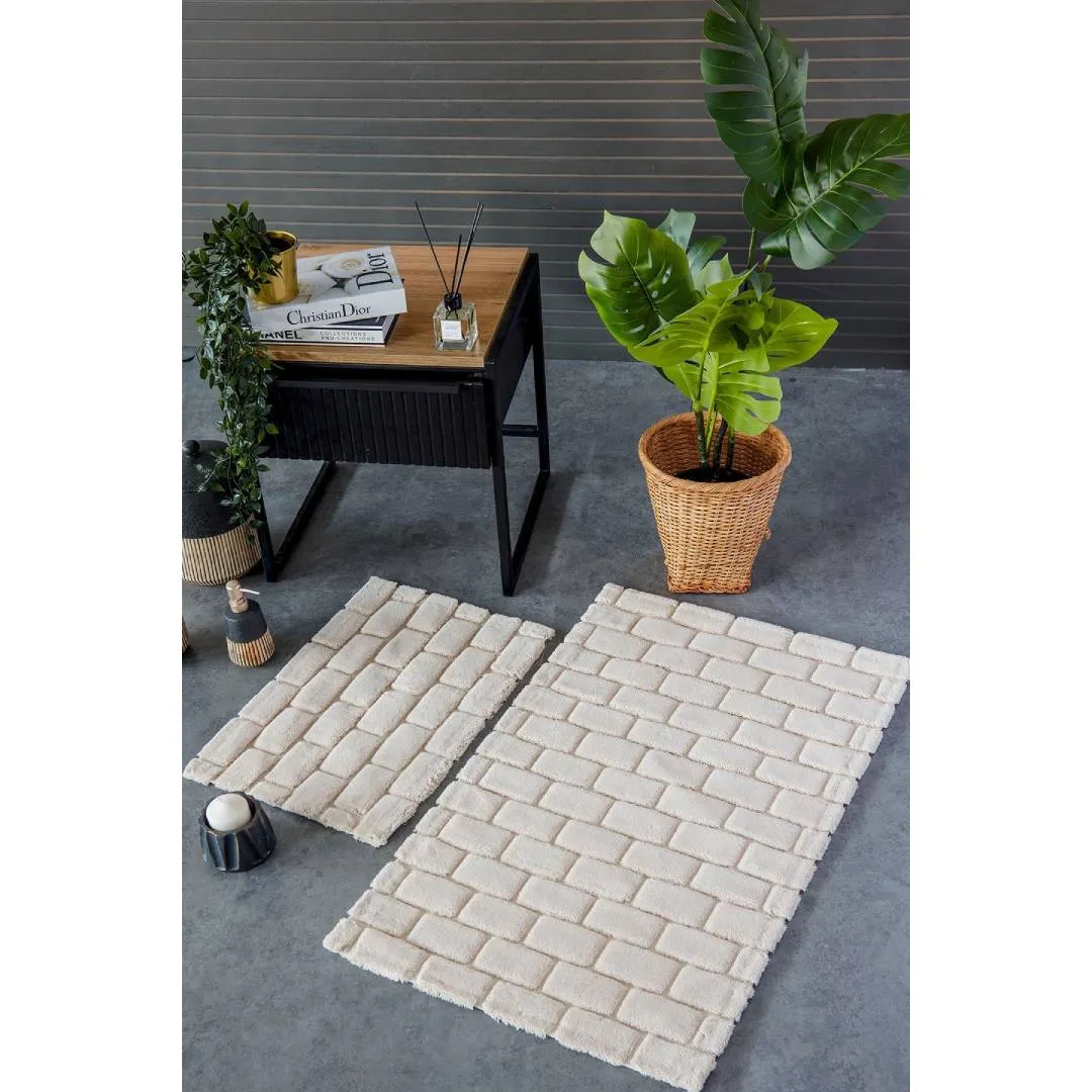 Ayaqaltı xalça dəst İyiGecələr 60x100+40x60 sm, 2 ədəd, Wall bej (8681234926209) — Bakı