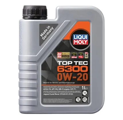 Avtomobil mühərrik yağı Liqui Moly Top Tec 6300 0W-20 1L (21216) — Engine oils