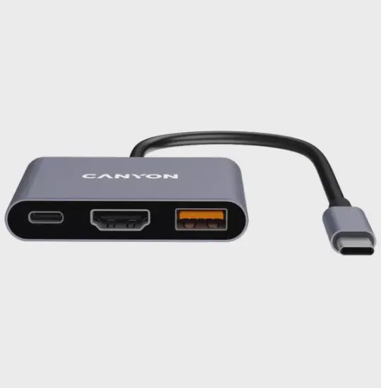 Canyon HUB USB DS-4 3 in 1 CNS-TDS4 Dark Gray — Kabelləri, adapterlər və keçidçilər, Bakı