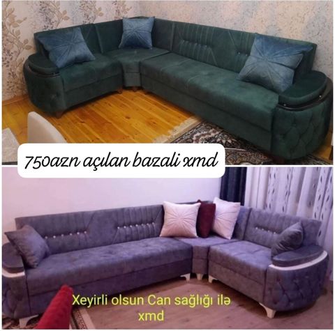 Künc divan – açılan mexanizmli və bazalı model. - L‑şəkilli künc — NM Mebel — Divanlar