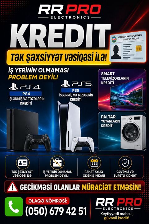 RR PRO Electronics – Kreditlə elektronika - Tək şəxsiyyət vəsiqəsi — Bakı