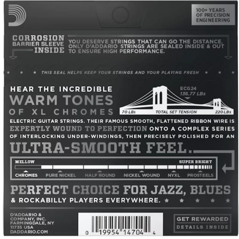 D-Addario ECG24 XL Chromes Flatwound 11-50 Jazz Light — Musiqiə alətləri, Bakı (3)