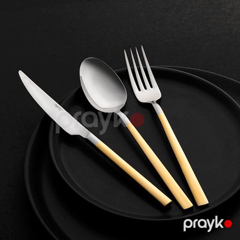 Çəngəl bıçaq dəsti Nehir Dalyan, Cardboard Boxed Gold+Mirror, 24 parça / 6 nəfərlik (77247) — Bakı