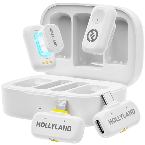 Blogger mikrofonu Hollyland Lark A1 Combo USB Type-C RX + Lightning RX Ivory White — Bakı