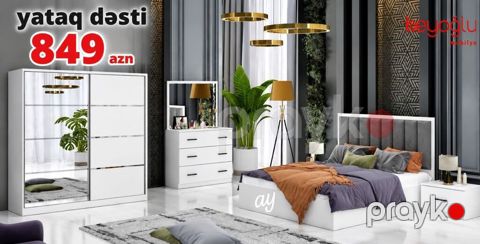 Yataq dəsti – 849 AZN Müasir üslubda tam yataq otağı komplekti — Bakı