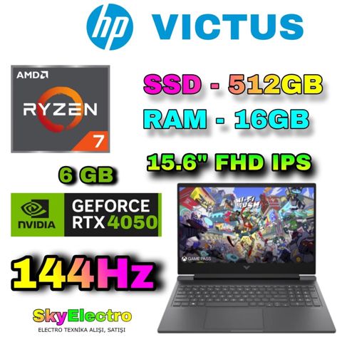HP vıctus 15-FB3075CI RTX 4050 6 GB Gaming — Bakı