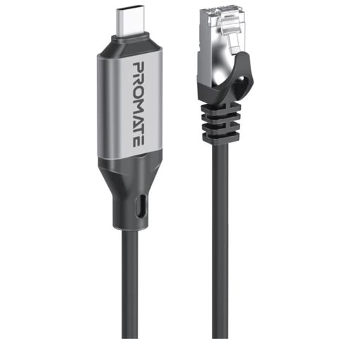 Naqil Promate Ethernet (RJ-45) to USB Type-C CLINK-RJ45 Black, Grey — Bakı