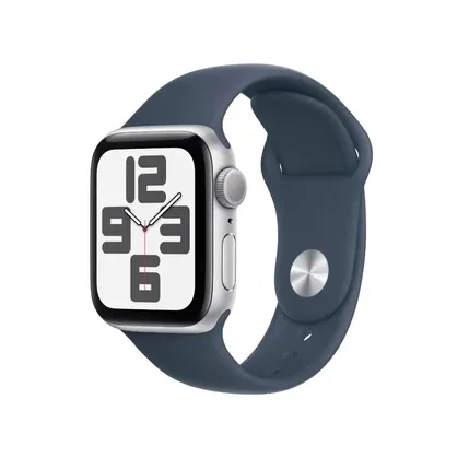 Smart saat Apple Watch SE GPS Gen.2, 40mm Silver Aluminium Case with Storm Blue Sport Band S/M (MRE13QR/A)