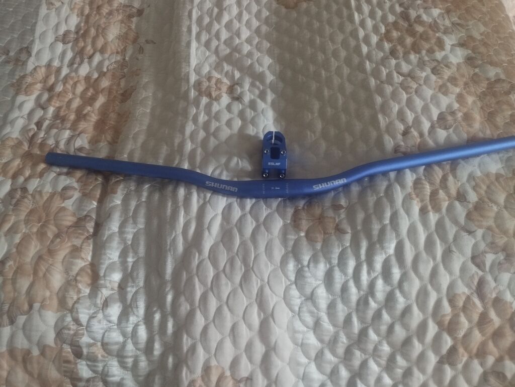 Velosiped sükanı və qısa boyun (stem) dəsti - Rəng: mavi, mat — Avto, Bakı (6)