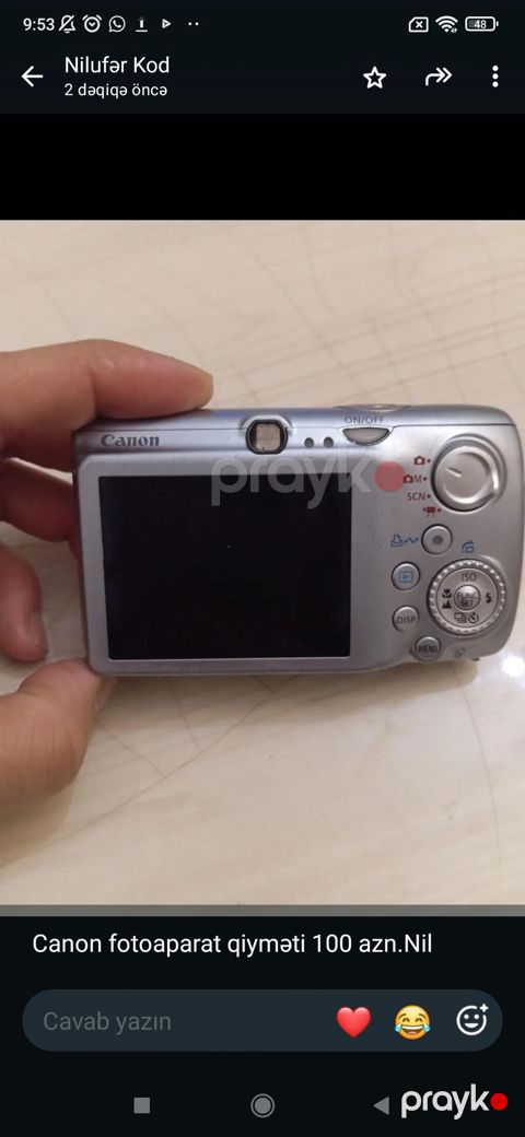 Canon kompakt fotoaparat - Brend: Canon - Rəng: gümüşü - Arxa LCD