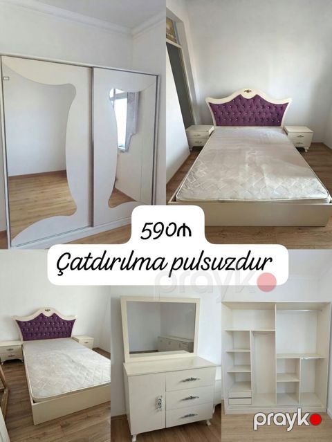 Yataq desti 590 manat Catdirilma yaxin erazilere pulsuz. Olcu dolab E