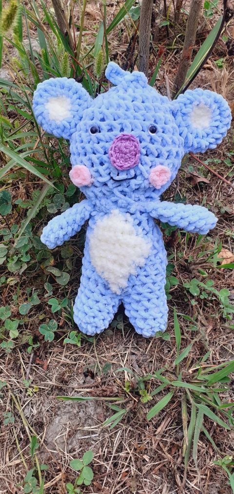 Məhsul: Əl işi toxunma plyuş oyuncaq – mavi koala fiquru - Material — Bakı