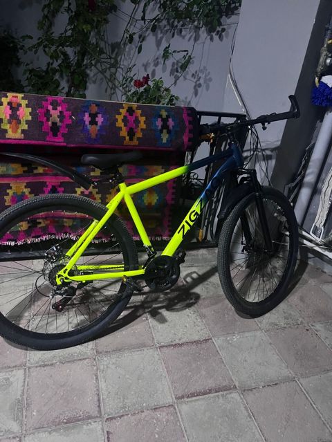 Zıgzag hibrid/MTB tipli velosiped - Rəng: sarı-yaşıl neon ilə tünd — Mehdiabad
