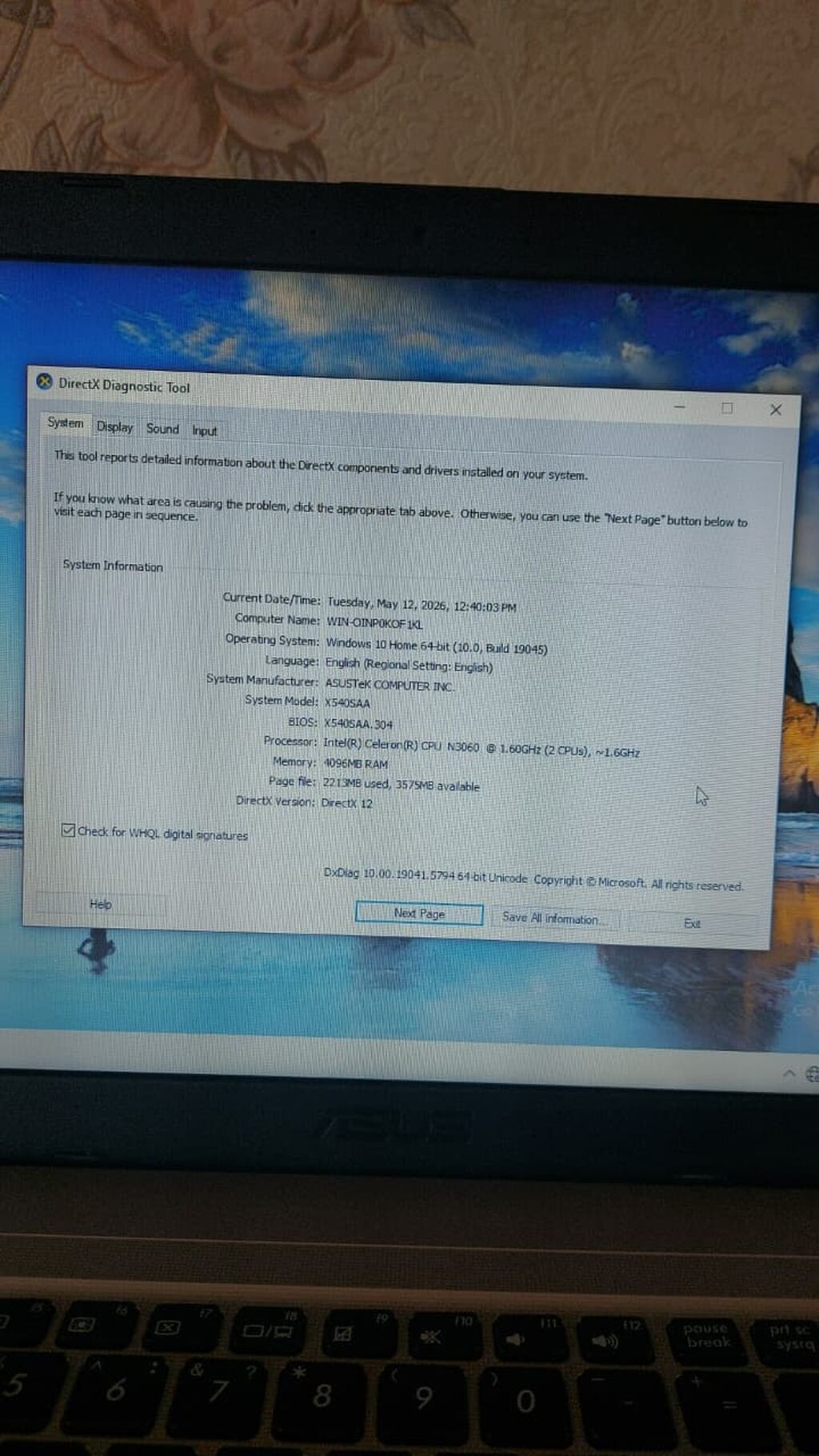 ASUS X540SA noutbuku Texniki göstəricilər: - Ekran: 15.6" HD — Asus, Bakı (2)