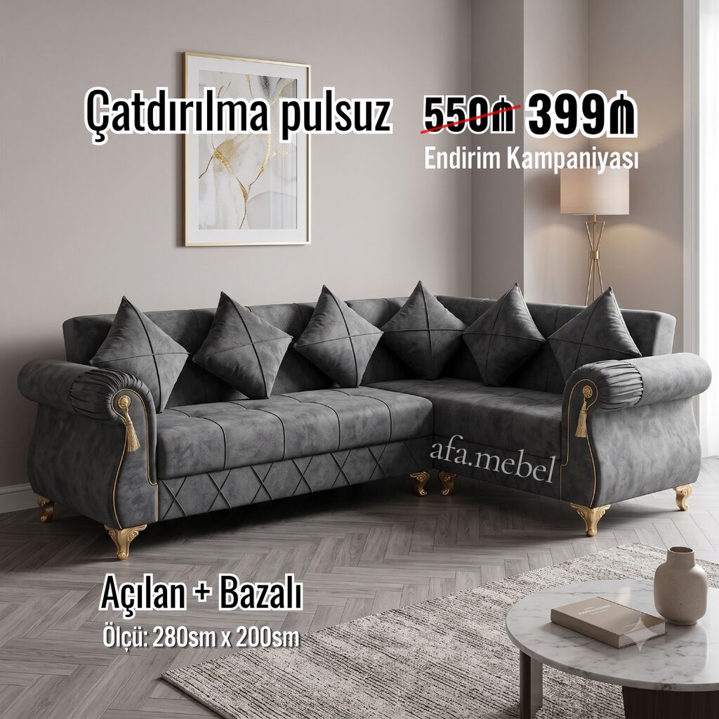 Künc divan, Yeni, Bazalı — Mebel, Bakı (2)