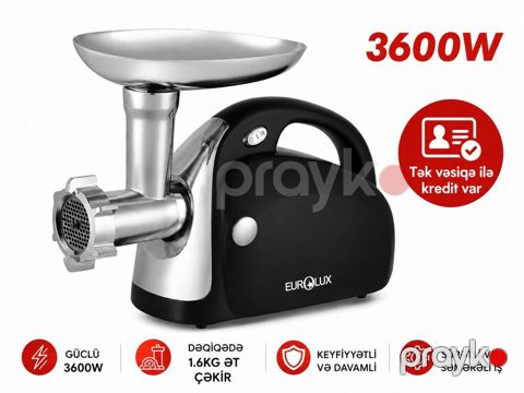 Ət çəkən maşın Eurolux, 3600 Vt, Revers ilə, Yeni — Bakı