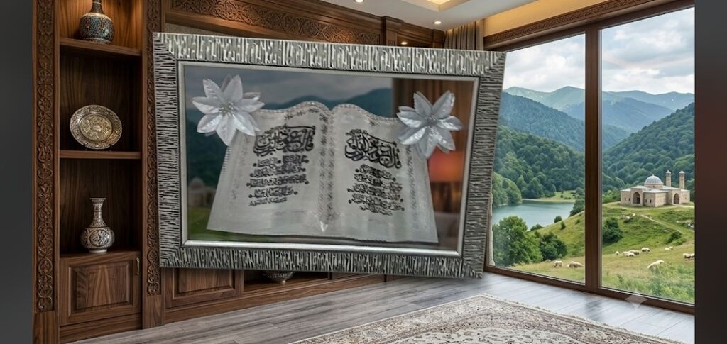 Divar üçün dekorativ tablo – “Açıq kitab” kompozisiyası - Dizayn — Rəsmaqədəm, Digah