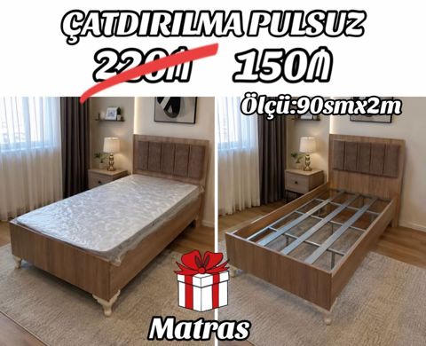 Tək nəfərlik çarpayı + matras dəsti - Dəst tərkibi: tək ölçülü — Bakı